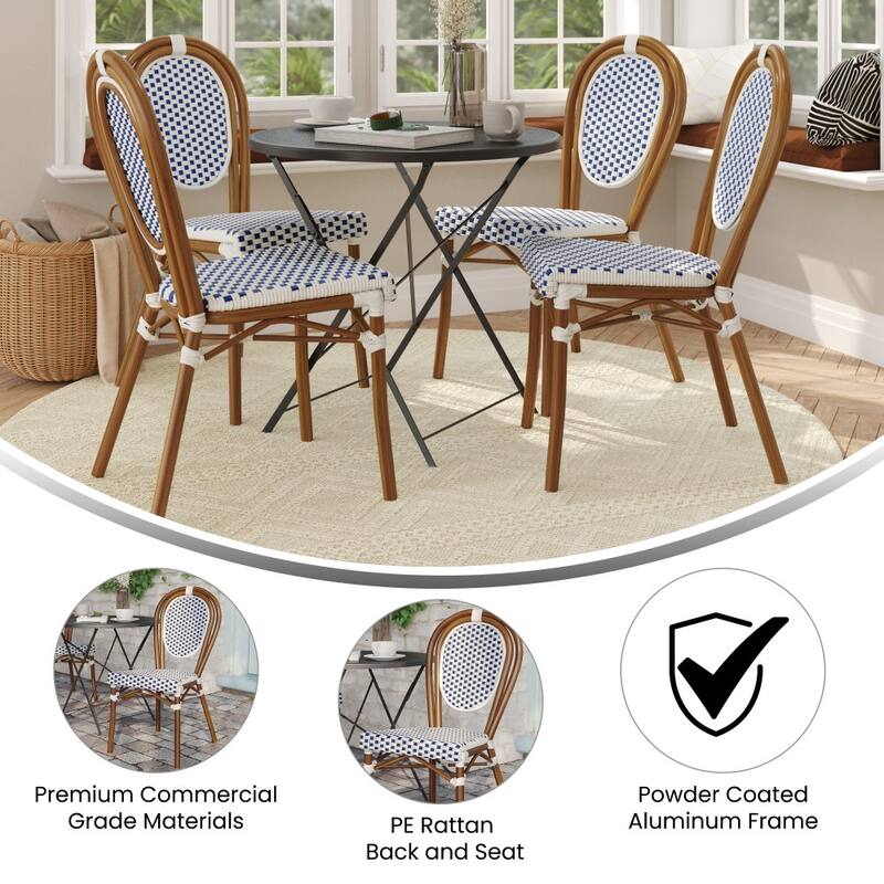 Stacking Bistro Chairs with Metal Frames
