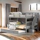 preview thumbnail 12 of 25, Stairway Full-Over-Full Bunk Bed with Trundle and Storage, White