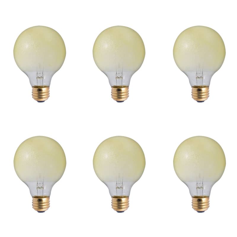 Bulbrite Pack of (6) 40 Watt Dimmable Amber Ice Finish G25 Medium (E26) Incandescent Bulb - 6 Pack