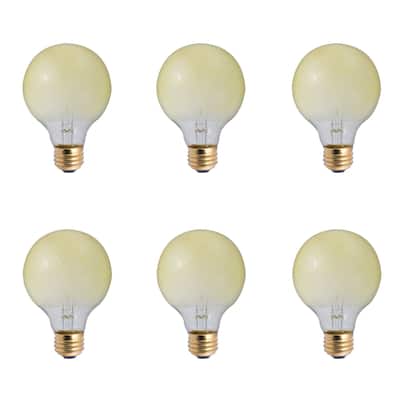 Bulbrite Pack of (6) 40 Watt Dimmable Amber Ice Finish G25 Medium (E26) Incandescent Bulb - 6 Pack