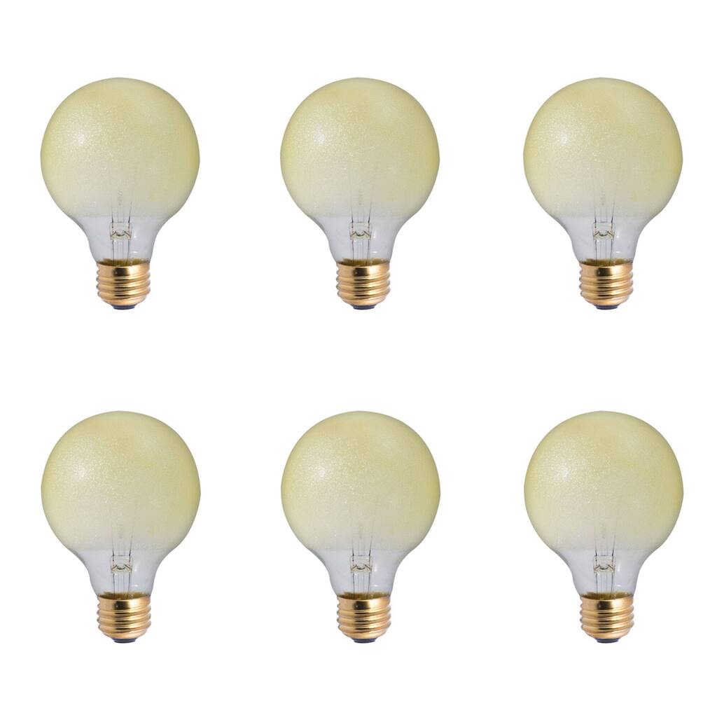 Bulbrite Pack of (6) 40 Watt Dimmable Amber Ice Finish G25 Medium (E26) Incandescent Bulb - 6 Pack