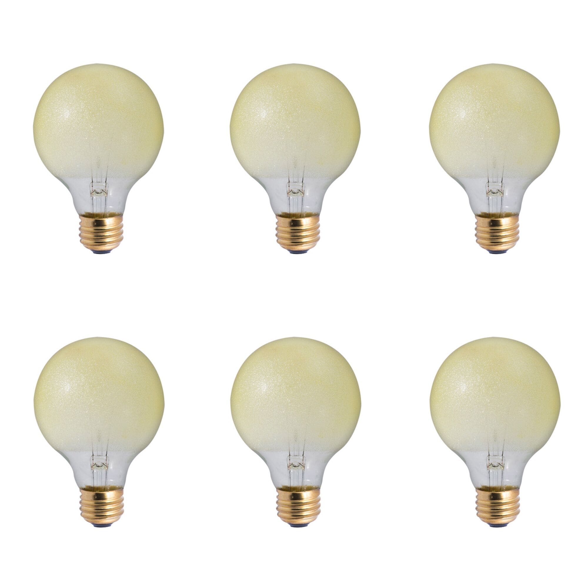 Bulbrite Pack of (6) 40 Watt Dimmable Amber Ice Finish G25 Medium (E26) Incandescent Bulb - 6 Pack