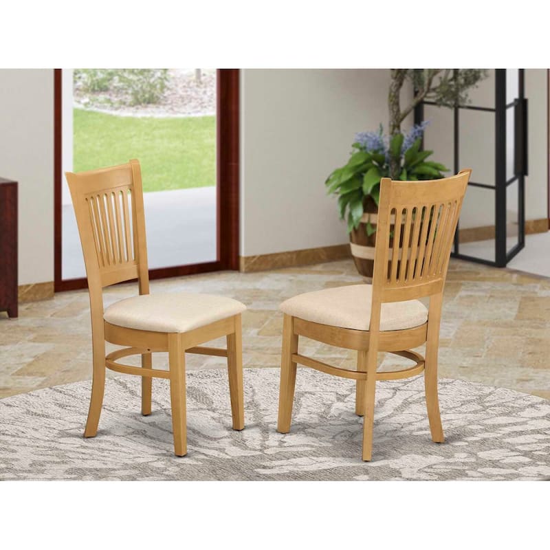 Oak Dining Chairs with Panel Back and Solid Wood Seat - Casual and Stylish Kitchen Seating, Set of 2 - 17