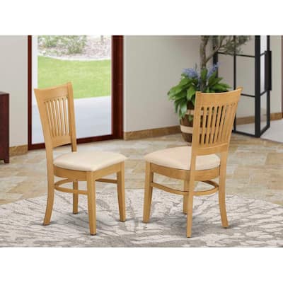Oak Dining Chairs with Panel Back and Solid Wood Seat - Casual and Stylish Kitchen Seating, Set of 2 - 17