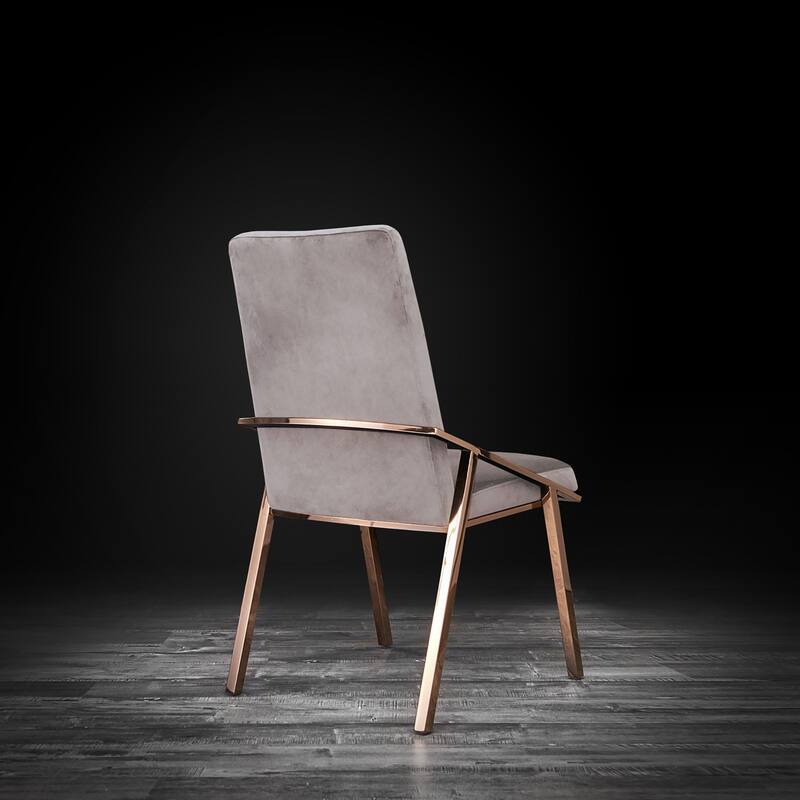Nolan Rose Gold Stainless Steel Dining Chair, Set of 2