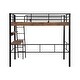 preview thumbnail 8 of 7, Metal Full Size Loft Bed with Built-in Desk, Storage Shelf, and Ladder, Black