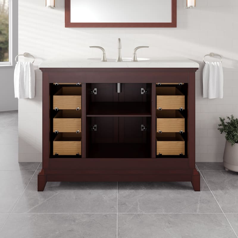 Eviva Elite Stamford 42" Bath Vanity with Carrara Quartz Top