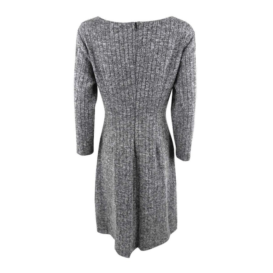 Connected Women's Fit & Flare Sweater Dress (8, Grey) - Overstock - 41167827