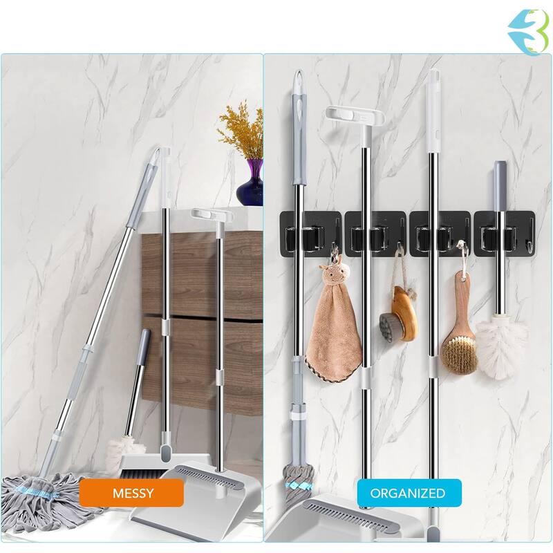 Mop Broom Organizer Wall Mounted