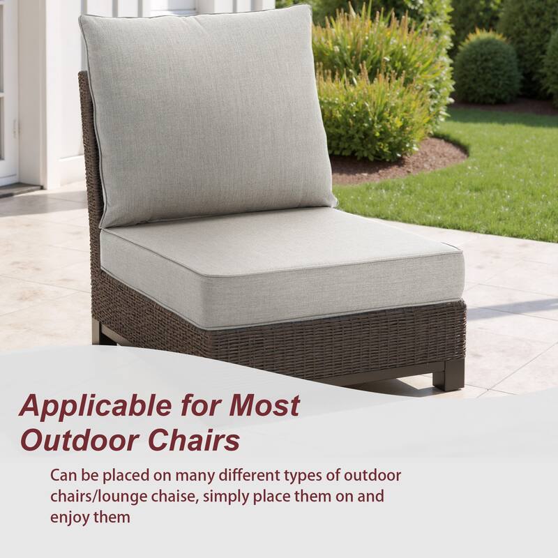 4.7" Thick Sunbrella Outdoor Cushion Set with Back and Seat Cushion