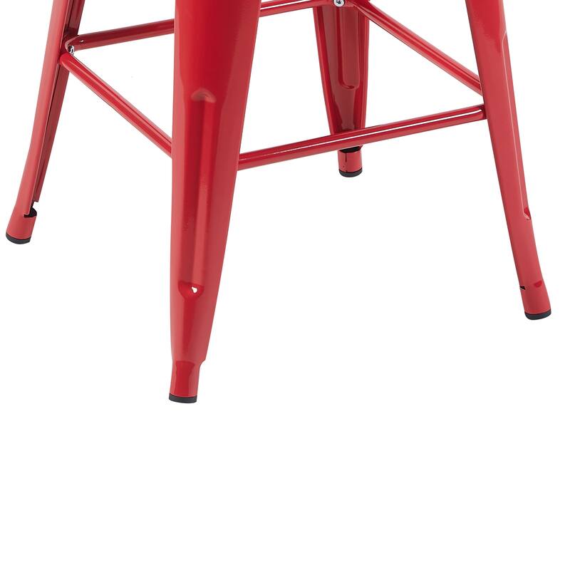 AC Pacific 24 Inch Industrial Stackable Metal Counter Stools Set of 2