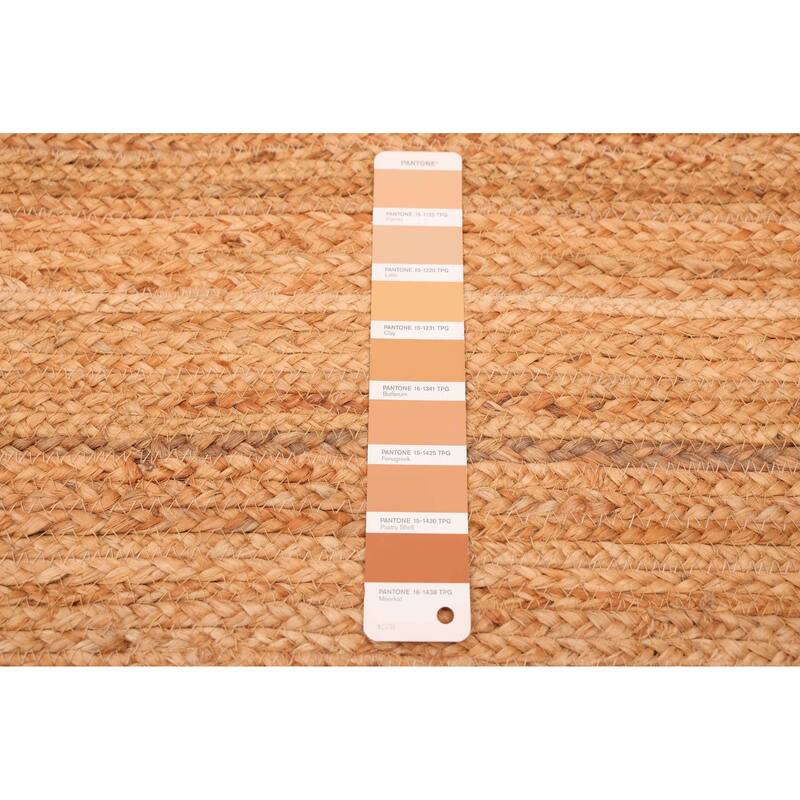 ECARPETGALLERY Braided Weave Palas Denizli Tan Jute Rug - 4'8 x 6'6