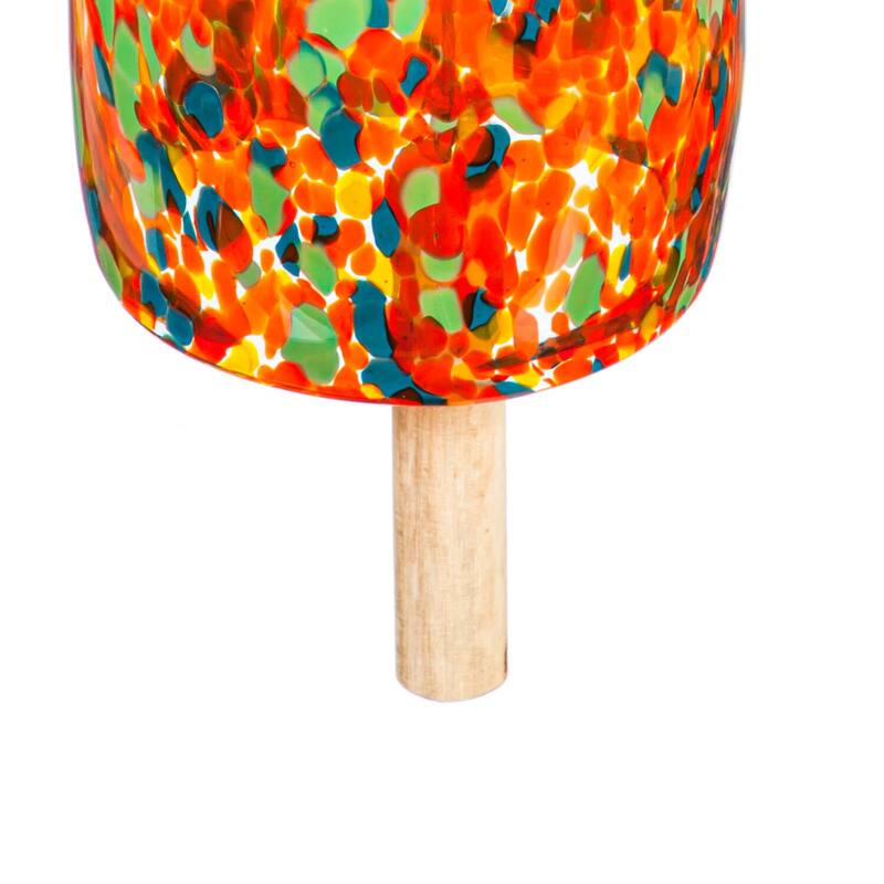 Art Glass Speckle Light Blue Bell Chime