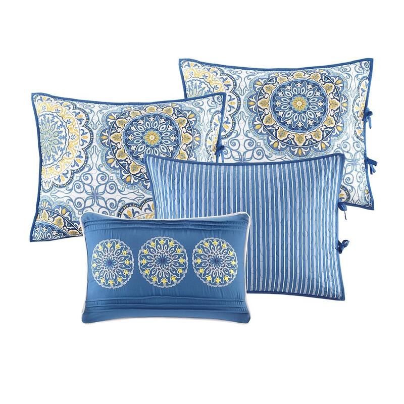 6 Piece Reversible Daybed Cover Set Blue Daybed