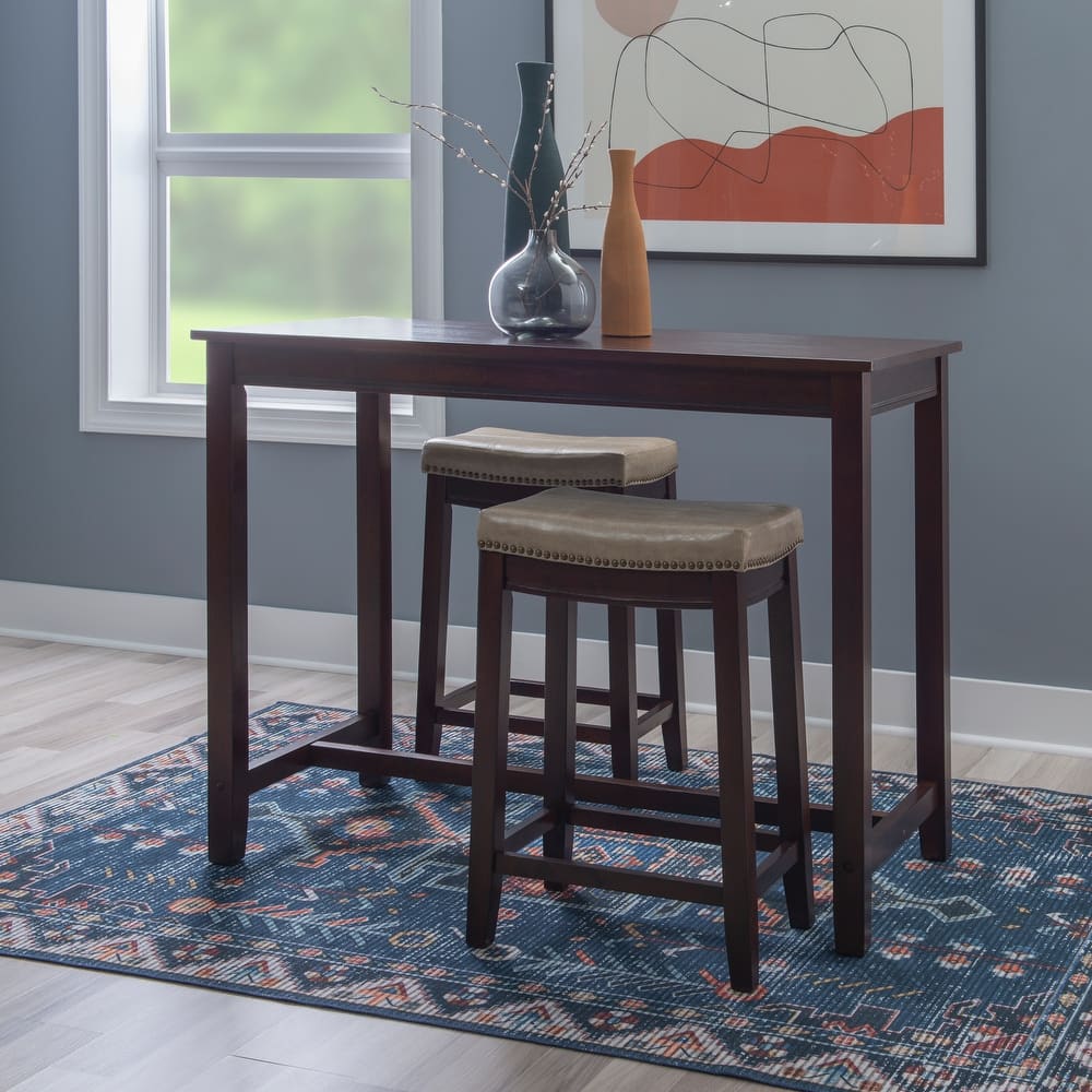 Linon Bridgeport Wooden 3-Piece Counter Height Dining Set