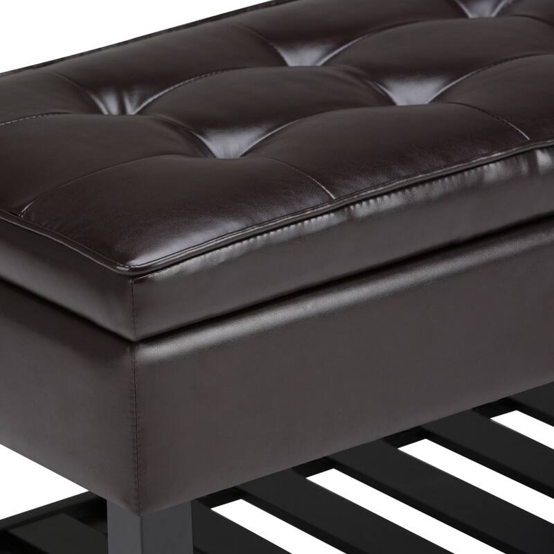 Modern Storage Ottoman Bench with Open Bottom