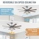 preview thumbnail 6 of 42, 52/66-In Farmhouse Style Industrial Windmill Large Ceiling Fan with Light and Remote