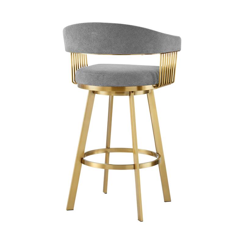 Chelsea Modern Swivel Bar Stool, Upholstered Counter Height Chair with Metal Frame