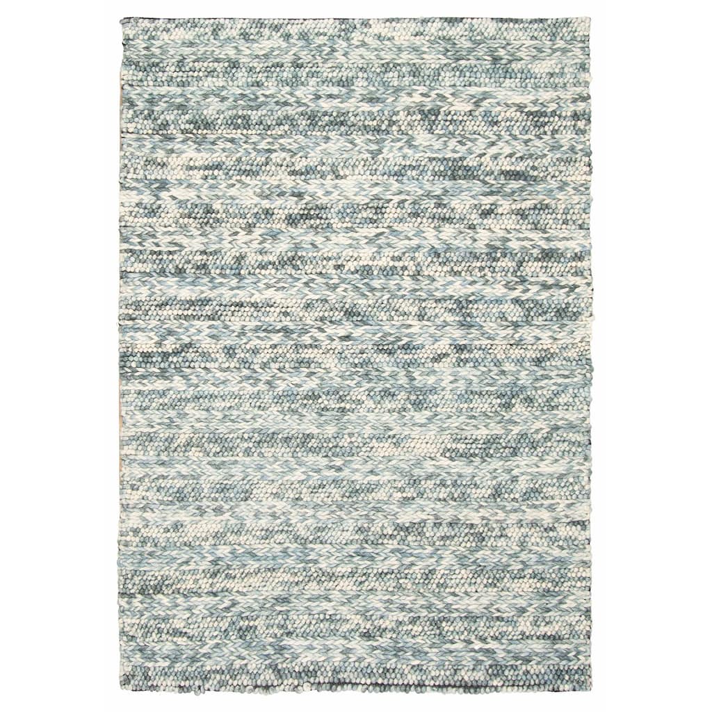 ECARPETGALLERY Braid weave Sienna Teal Wool Rug - 4'10 x 6'11