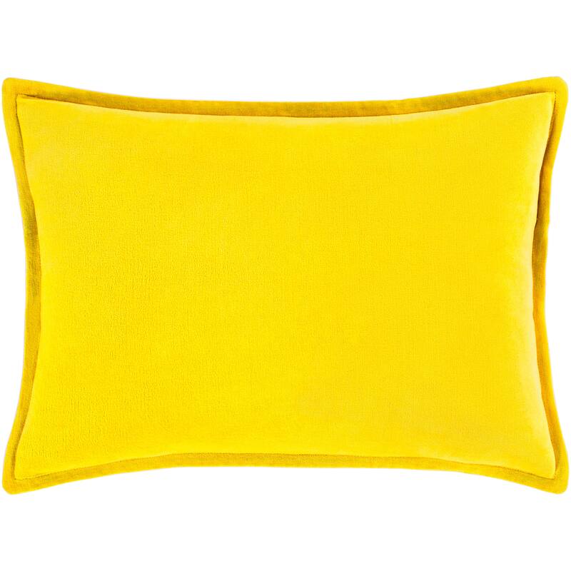Porch & Den Penniman Hartford Velvet Cotton Lumbar Pillow - Down - Yellow