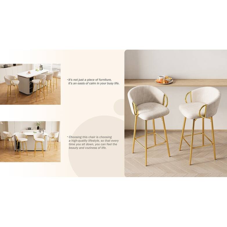 Ostweer Furniture Modern 30'' Swivel Bar Chairs Set of 2