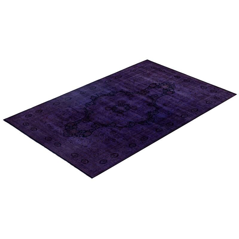 Overdyed One-of-a-Kind Hand-Knotted Area Rug - Purple - 6' 0" x 9' 6"