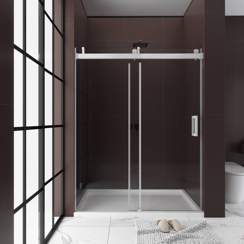 60"/ 72" Single Sliding Frameless Shower Door With Buffer