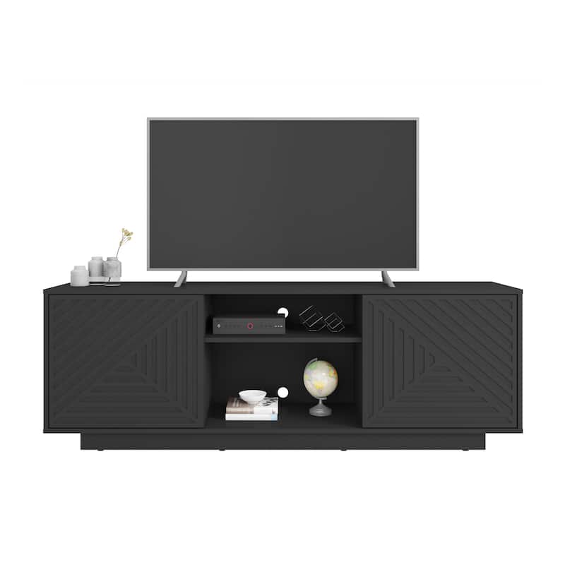 Modern TV Stand for TVs Up to 70", Black