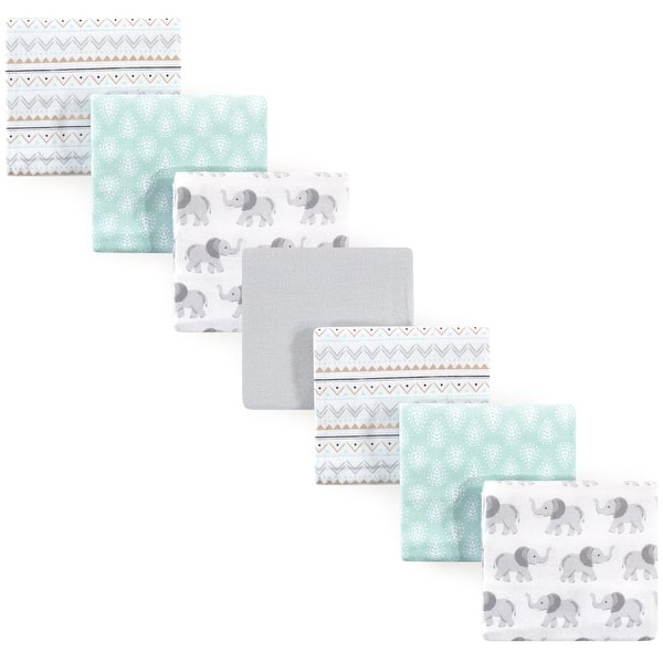 slide 1 of 1, Hudson Baby Infant Cotton Flannel Receiving Blankets Bundle, Gray Elephant, One Size - Gray Elephant - One Size One Size - Gray Elephant