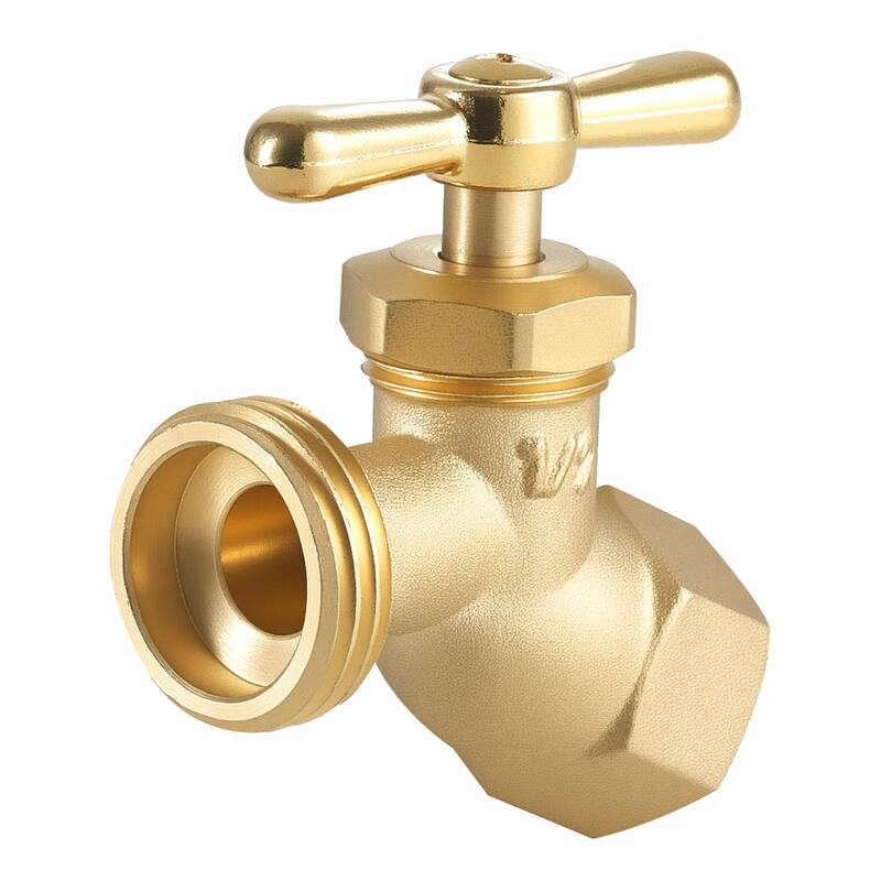 Outdoor Water Faucet Hose Bibb 1/2" FIP 3/4" MHT Connection - 2.17 x 1.06 x 2.56 in - Gold