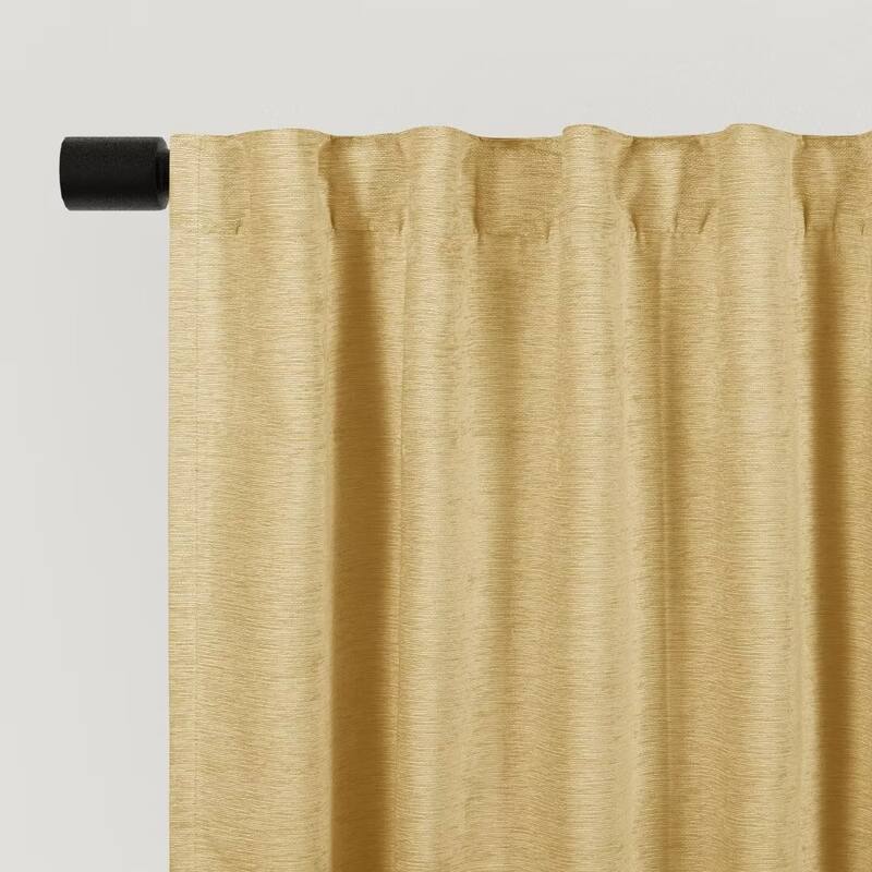Chenille Solid Room Darkening Back Tab Single Curtain Panel