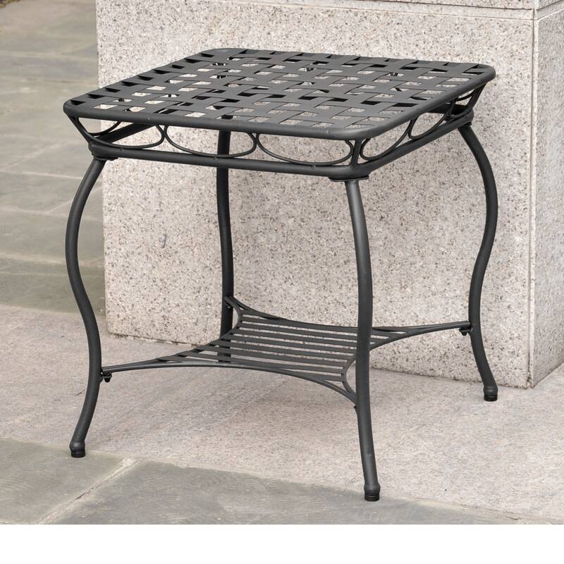 Santa Fe Nailhead 20-inch Side Table - Antique Black