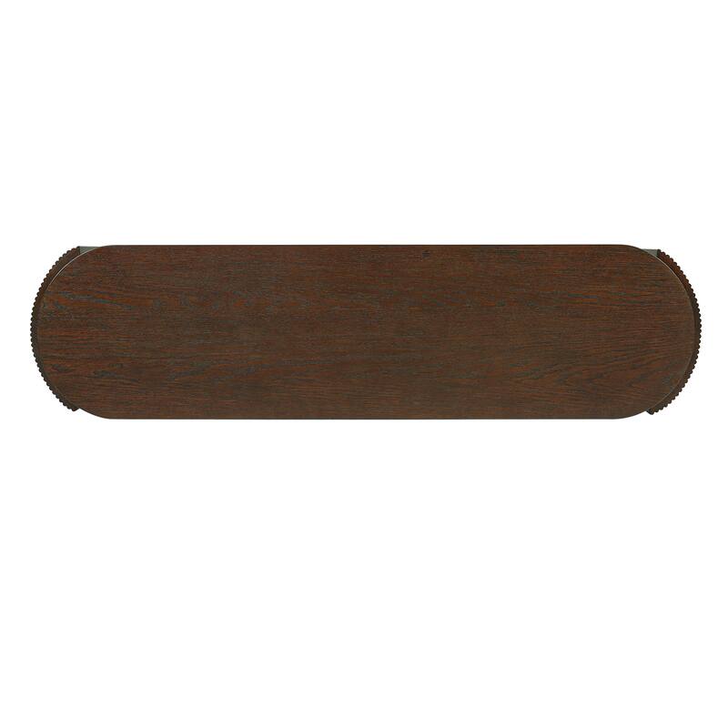 55 Inch Console Table with Natural Wood Grain Finish 2 Drawers