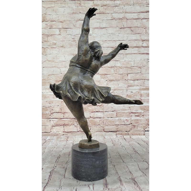 Full Figure Ballerina Ballet Dancer Arabesque Pirouette Bronze Sculpture Statue Original Art