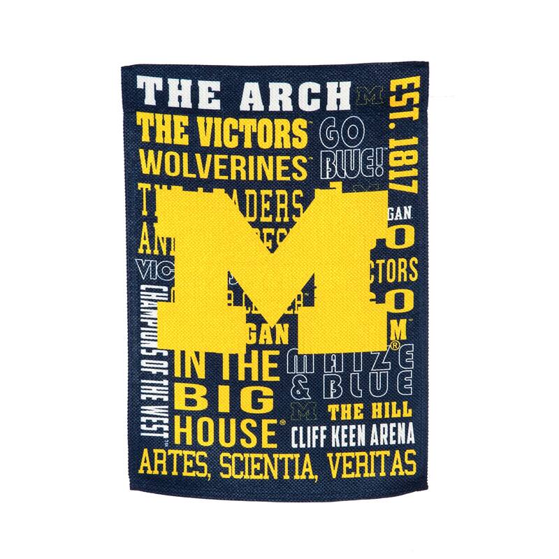 Embossed Suede Flag, House Size, University Of Michigan