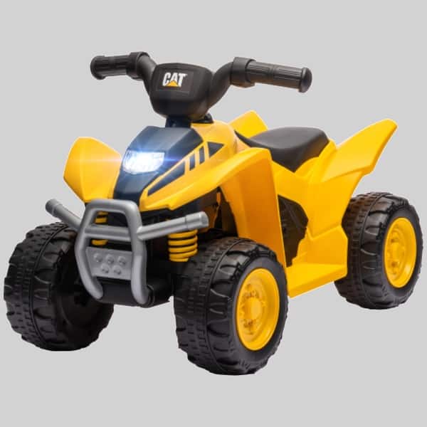 slide 1 of 1, 6V Electric Ride On ATV for Toddlers, CAT Licensed 4-Wheeler with Horn, LED Lights, Single-Button Start, Ages 18-36 Months Yellow