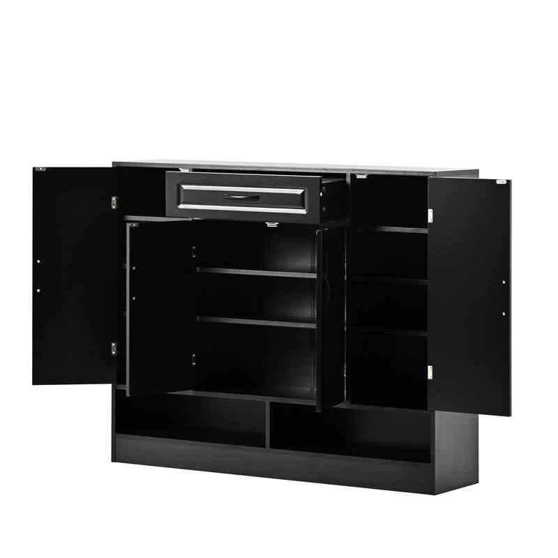 Minimalist Shoe Rack Storage Organizer with 3-4 Cabinets and Adjustable Shelves for Entryway, Hallway and Porch Storage