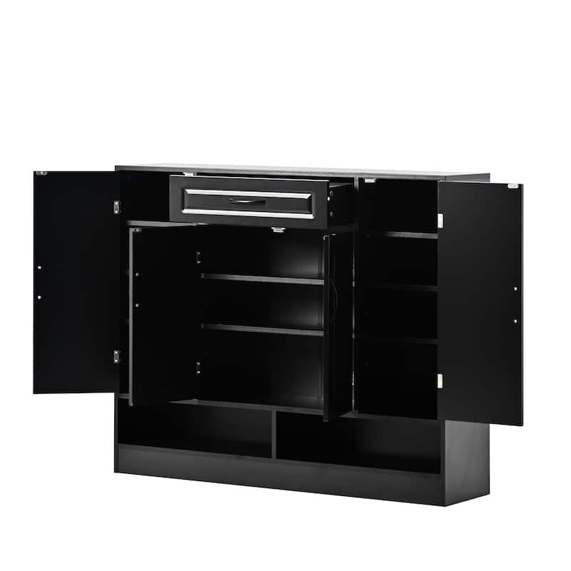 Roomfitters Sleek Shoe Cabinet with Adjustable Shelves, Minimalist Storage Organizer and Space-Saving Sideboard
