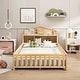 preview thumbnail 18 of 40, Full Size Wood Floor Bed w/ Bookcases ,Guard Rails,Storage Headboards Natural