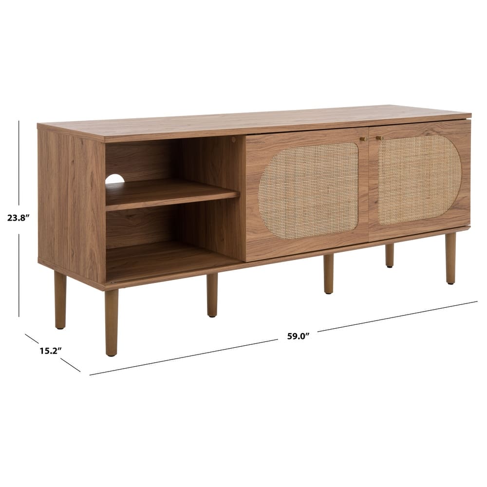 SAFAVIEH Krystina 2 Door 2-Shelf Media Stand - 59" W x 15" D x 24" H - 59Wx15Dx24H