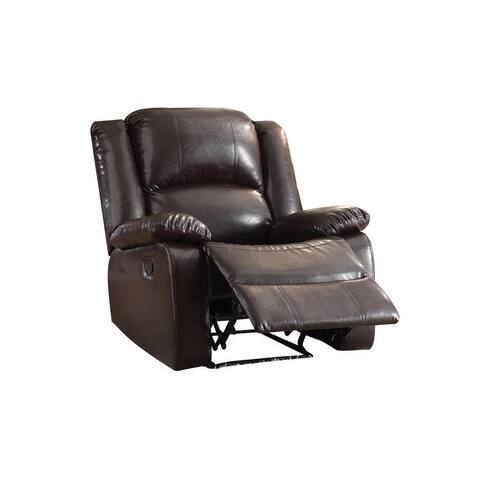 Espresso PU Recliner with Pillow Top Arms