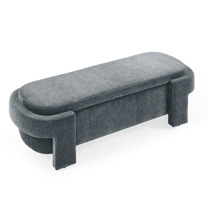 Stylish Entryway Footrest Seat End of Bed Stool Decorative Stool, Storage Bench Window Stool with Flipping Lid