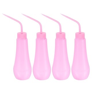 4pcs Squeeze Washing Bottle, 250mL Succulent Watering Irrigation Spout, Pink