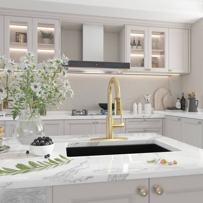 3-Function Single Handle Pull Down Sprayer Kitchen Faucet