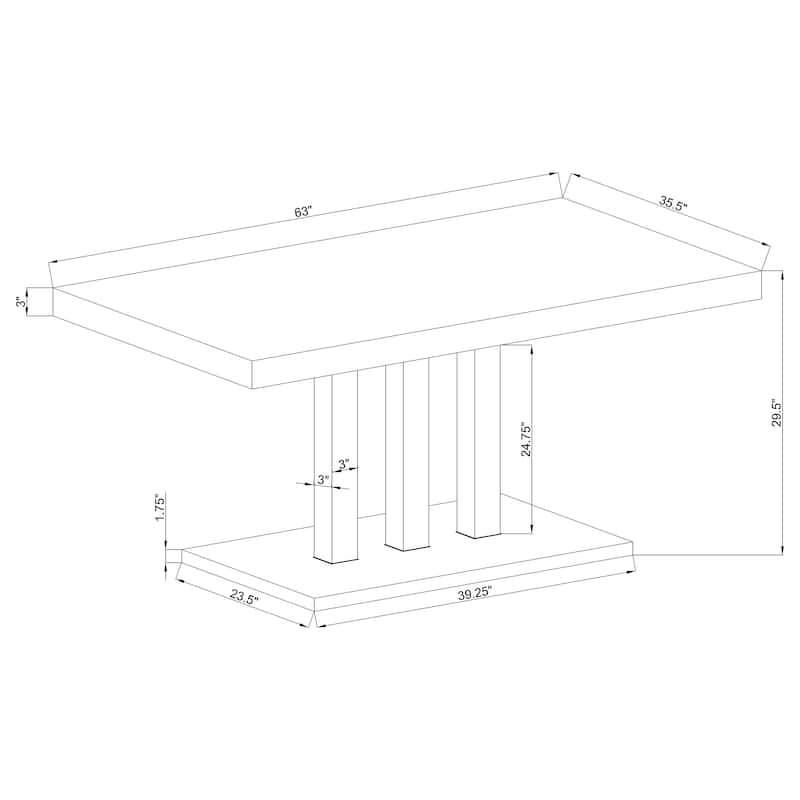 Brooklyn 5-piece White High Gloss Rectangular Dining Set
