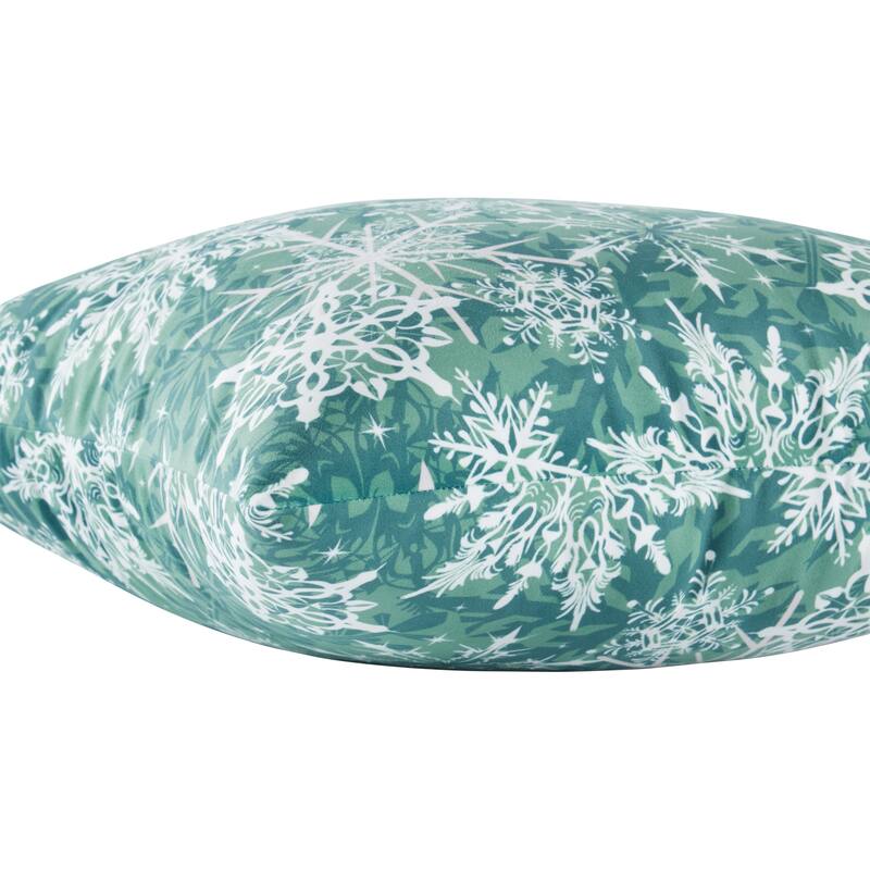 Evergreen Snowflake Holiday Throw Pillow