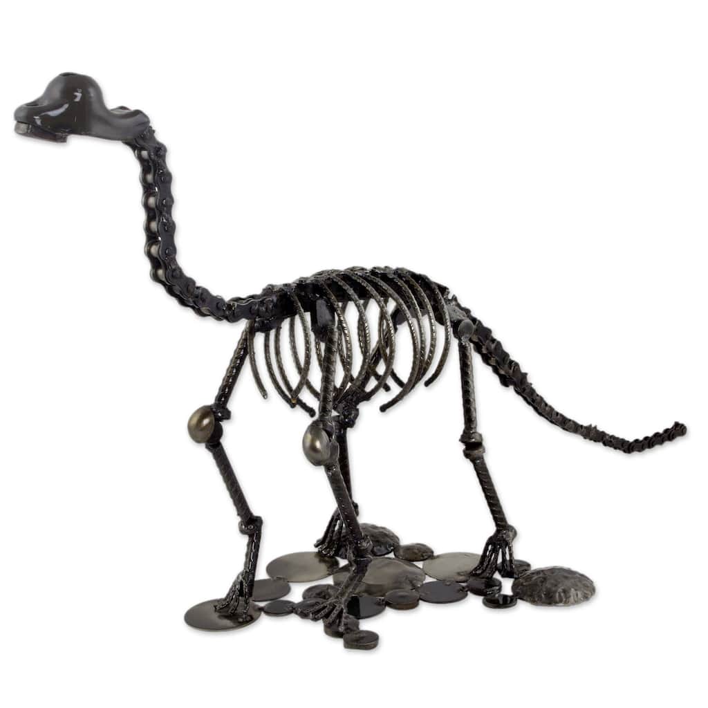 Handmade Rustic Brontosaurus Upcycled auto part sculpture (Mexico) - 69 x 38 x 25