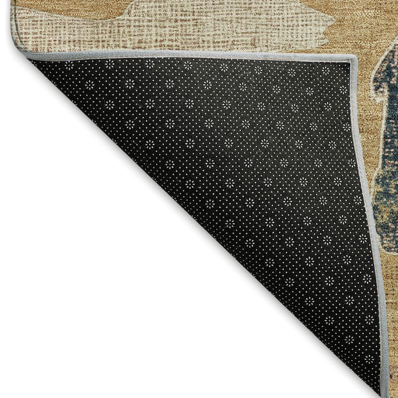 Machine Washable Indoor/ Outdoor Modern Bear Chantille Rug