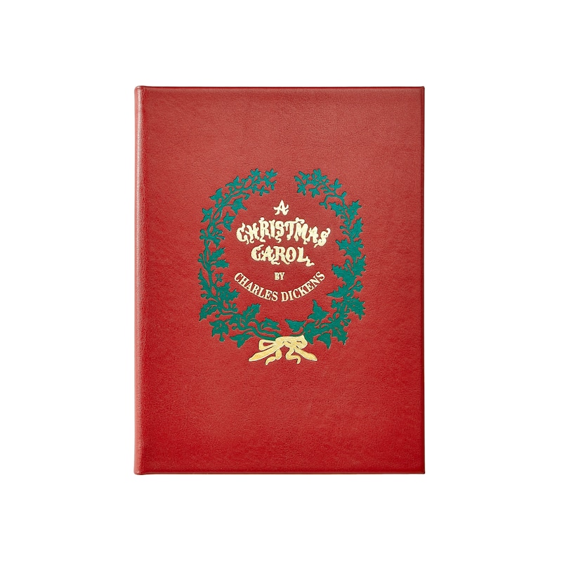 Graphic Image A Christmas Carol Coffee Table Book, Leather, Red