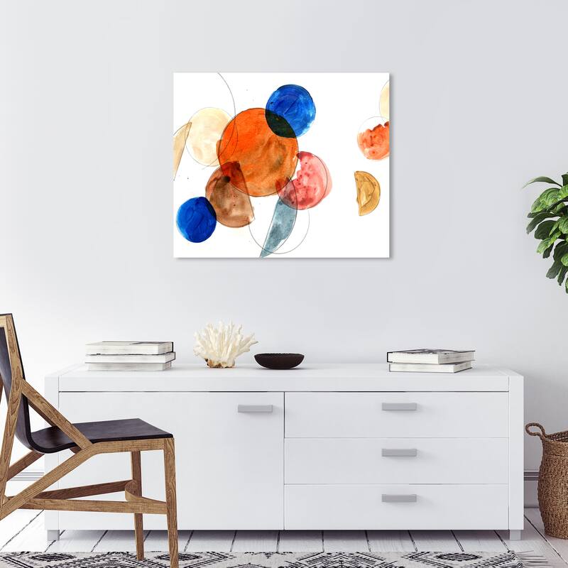 Wynwood Studio Canvas Abstract Eric Yang - Circles White and Scandinavian Wall Art Canvas Print - 20 x 24